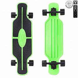 Скейтборд пластиковый Y-Scoo Longboard Shark Tir 31" 408-G с сумкой, черно-зеленый (RT, 5937rt) - миниатюра